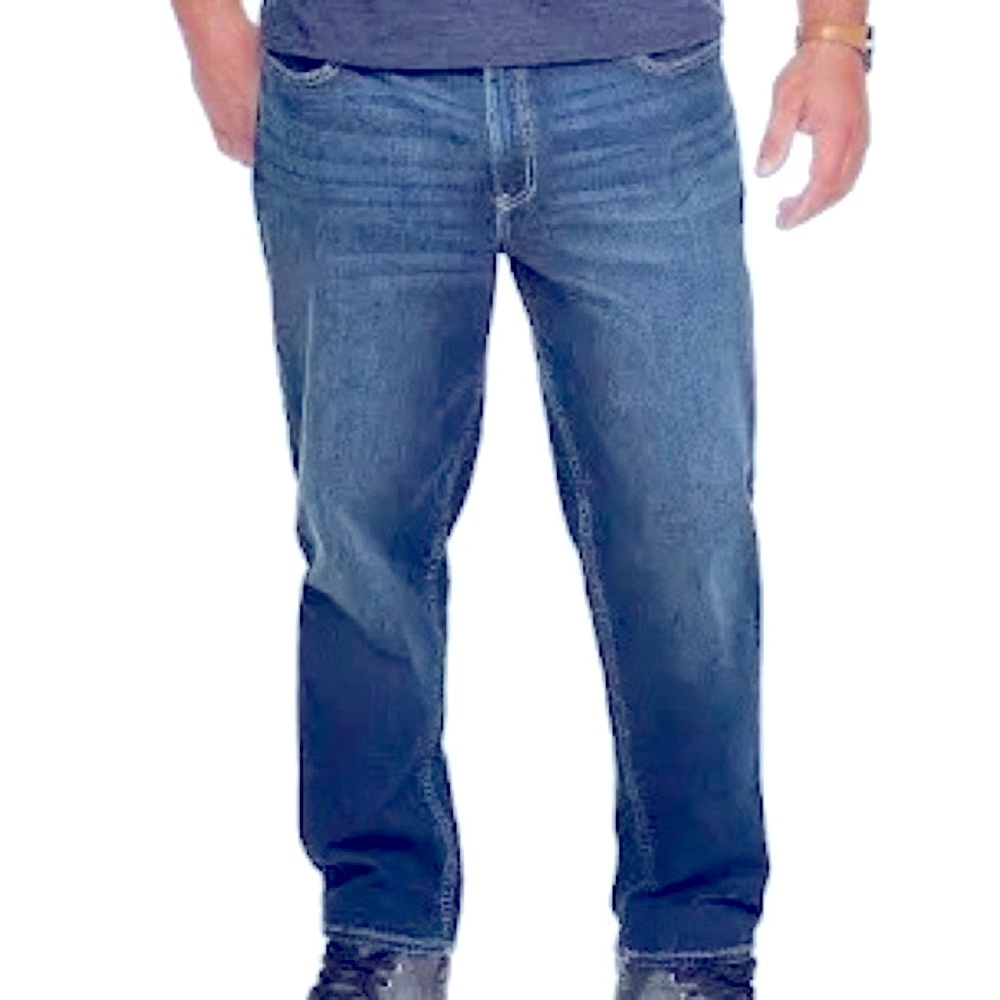 Sonoma Big Tall Stoned Washed Cotton Stretch Denim Blue Jeans 42x36